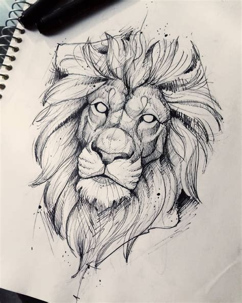 lion draw tattoo|lion tattoo drawing designs.